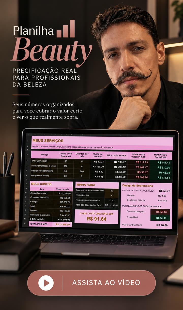 Planilha Beauty. Precificação real para profissionais da beleza.